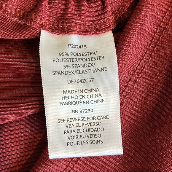 Almost Famous Side Drawstring Mock Neck Bodycon Dress SZ Medium Red Fall NEW - Picture 8 of 9